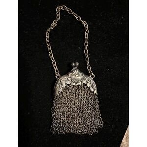 Antique Victorian Miniature Mesh Purse Childs Doll